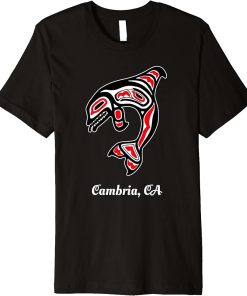 Native American Cambria CA Red Orca Killer Whale Premium T-Shirt