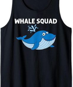 Funny Whale Art For Men Women Orca Narwhal Blue Whales Tank Top