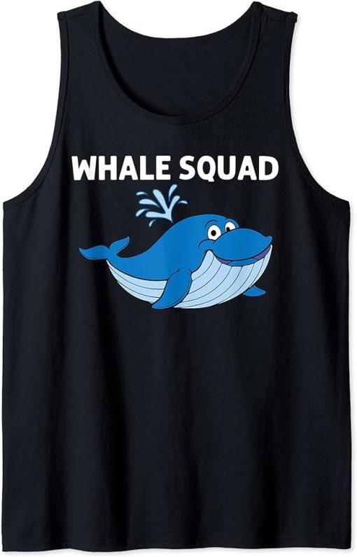 Funny Whale Art For Men Women Orca Narwhal Blue Whales Tank Top